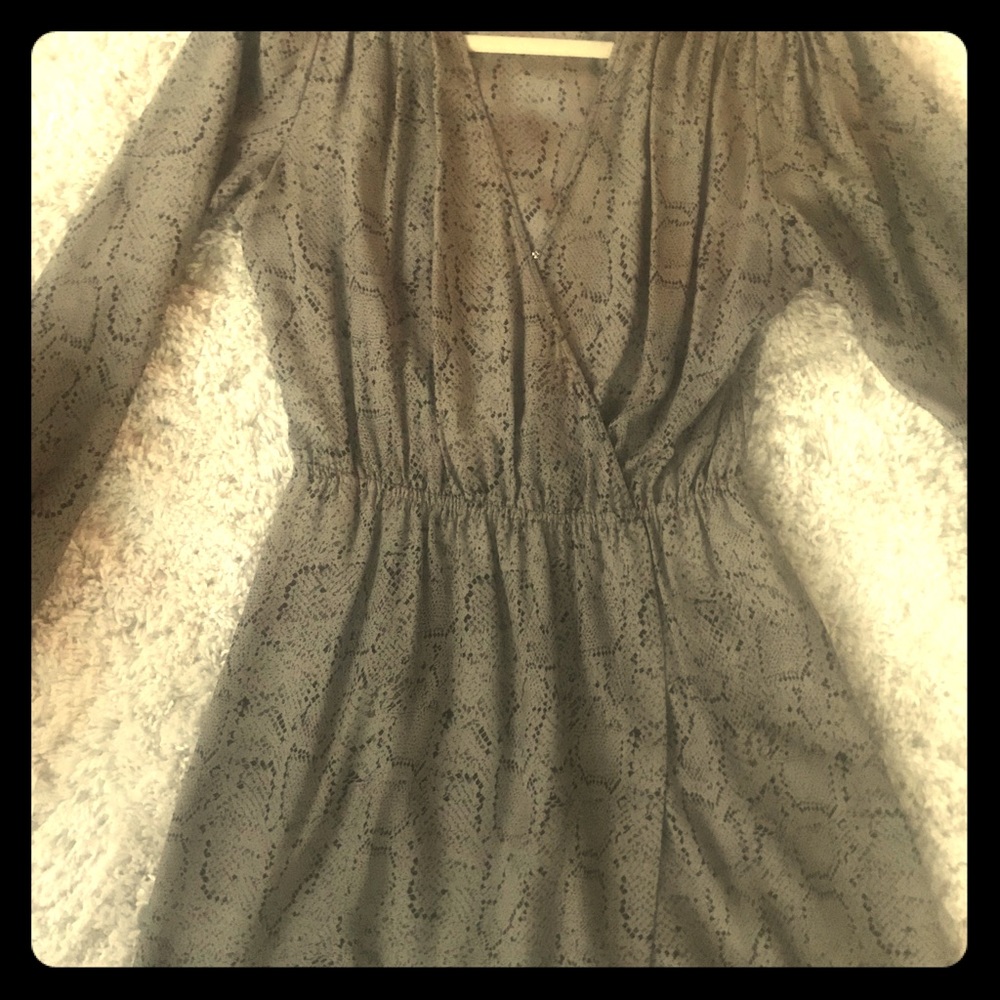 Parker light green snakeskin print short dress